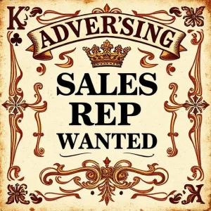 Advertising Sales Rep Wanted Earn 40-50% Commission Plus 10-20% From Repeat Business Advertising Sales Rep Wanted Earn 40-50% Commission Plus 10-20% From Repeat Business