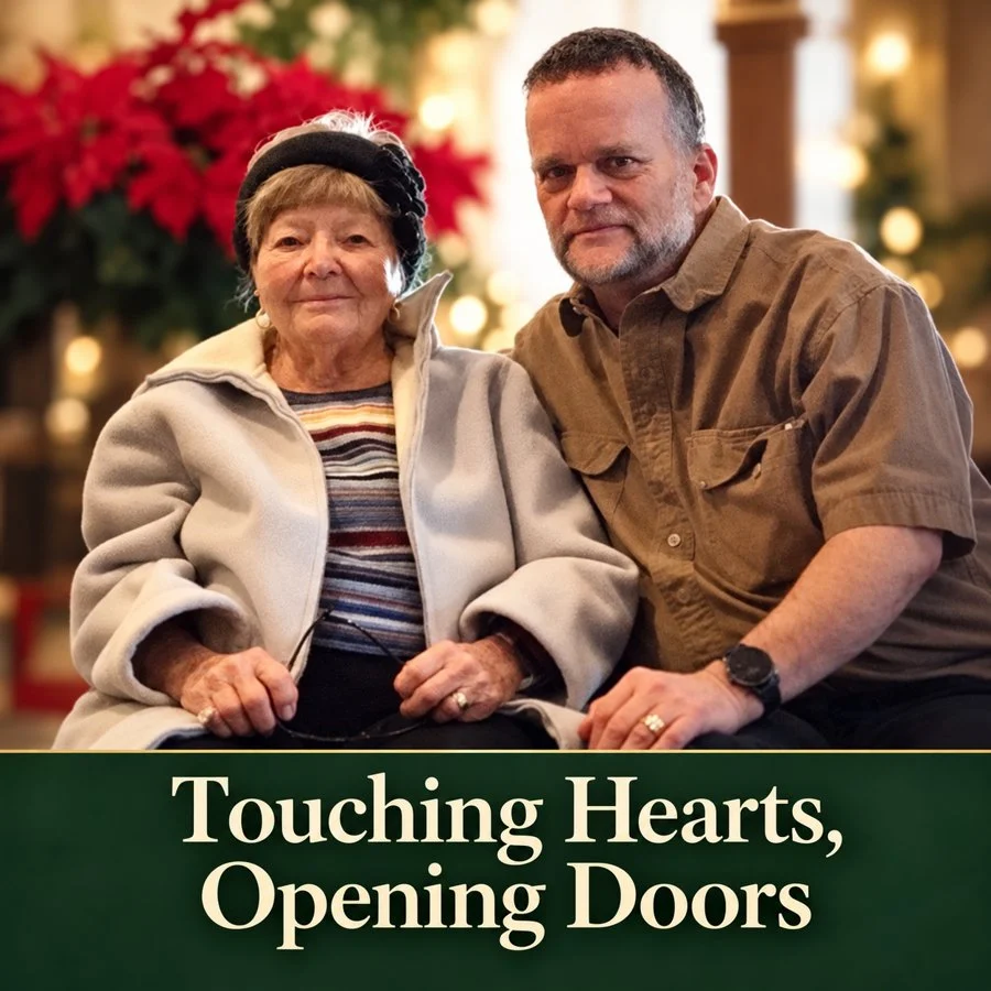 Brian Hurlburt seated with Ruth Cann for Touching Hearts, Opening Doors.
